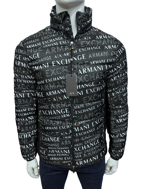 AX Logo Print Puffer Jacket Notch Collar Jacket Peter Pan Collar Jacket Cowl Neck Jacket AX Logo Print Puffer Jacket Notch Collar Jacket Peter Pan Collar Jacket Cowl Neck Jacket