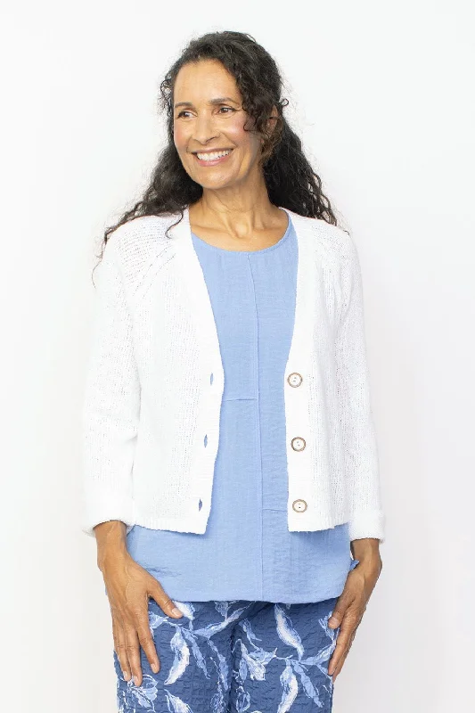 Habitat 85010 White Shaker Stitch Cardigan Chenille Fabric Brocade Fabric Lace Fabric