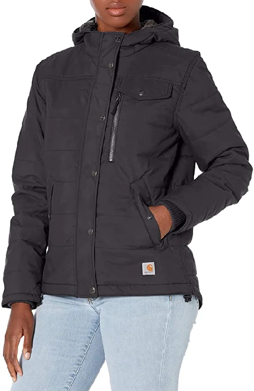 CARHARTT WOMEN'S UTILITY JACKET BLACK 103909 Print Jacket Jacquard Jacket Patchwork Jacket CARHARTT WOMEN'S UTILITY JACKET BLACK 103909 Print Jacket Jacquard Jacket Patchwork Jacket