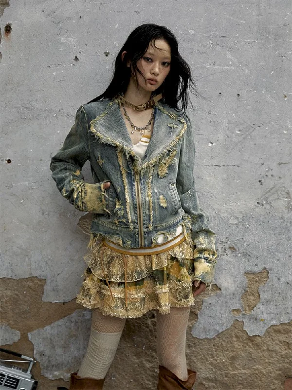 Splash Ink denim jacket【s0000009971】 Cotton Jacket Linen Jacket Terry Jacket