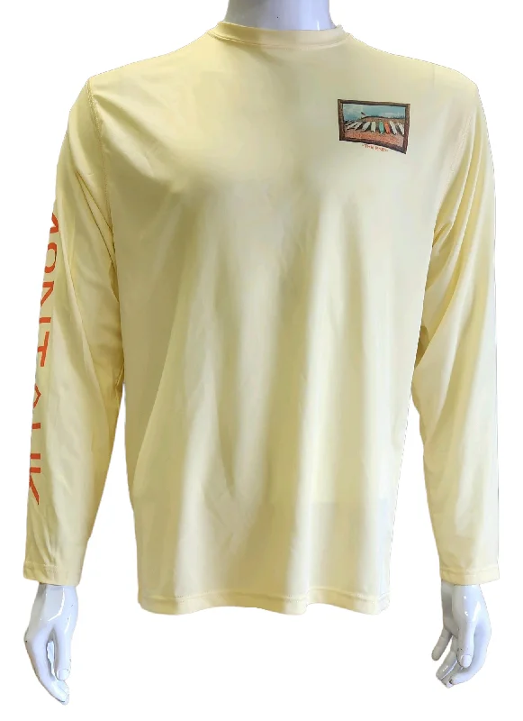 Adult Montauk The End Surf Boards DriFit UV50 Long Sleeve Tee Mesh Blend Leather Blend Suede Blend