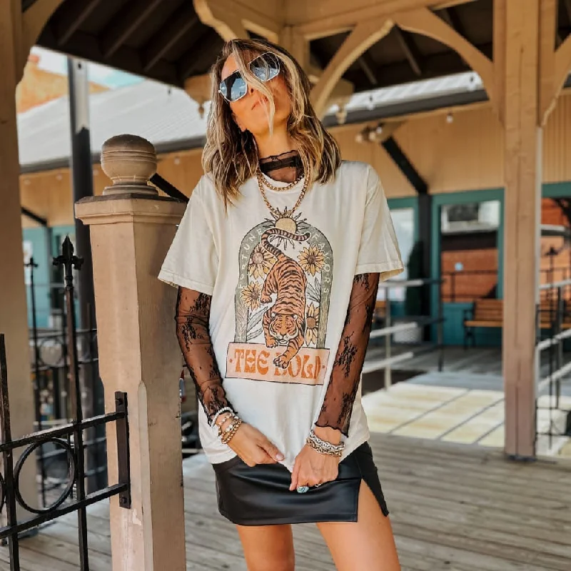 Bold Tiger Tee Print Jacquard Patchwork