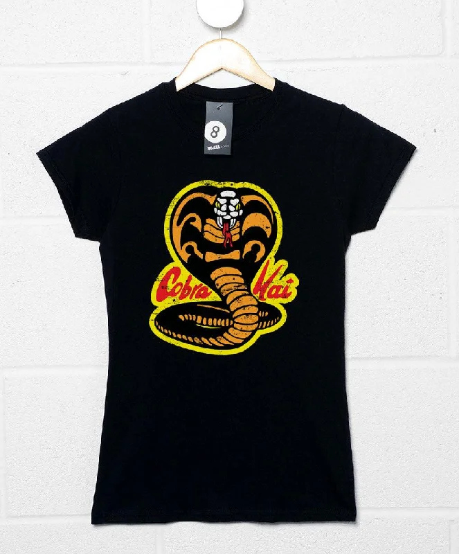 Cobra Kai Logo T-Shirt for Women Faux Fur Fabric Real Fur Fabric Shearling Fabric