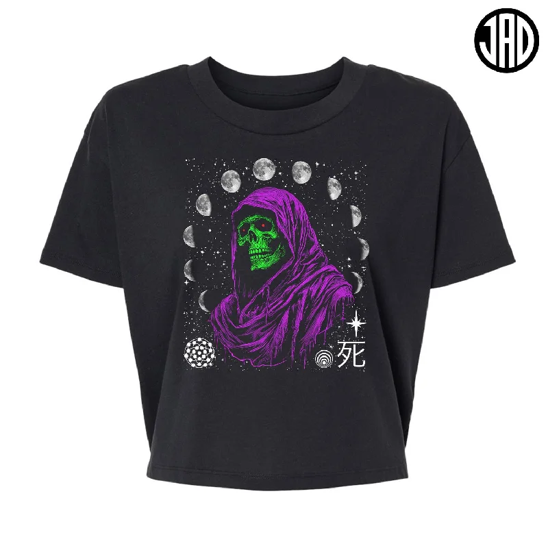 Cosmic Death - Alternative Women's Crop Tee Lace Blend Ribbed Blend Corduroy Blend