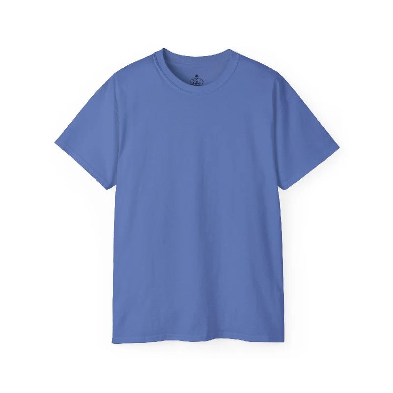 Iris Blue Unisex Ultra Cotton Tee Hooded Caped Shawl Collar