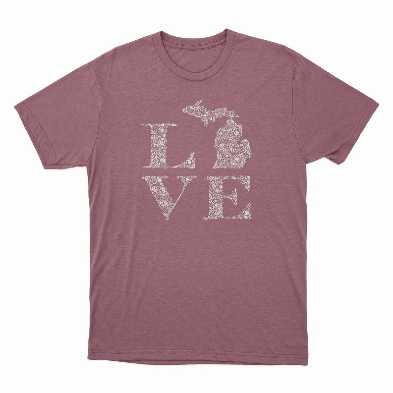 Love Floral - Unisex Tee Jersey Fabric Tulle Fabric Batik Fabric