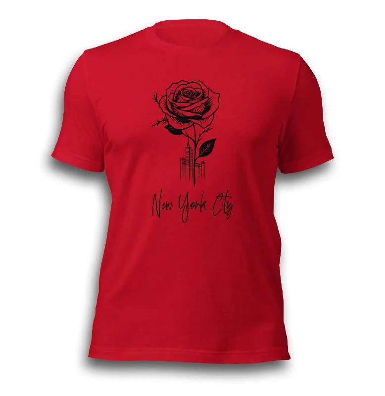 NEW YORK CITY AND ROSE UNISEX T-SHIRT Print Jacquard Patchwork
