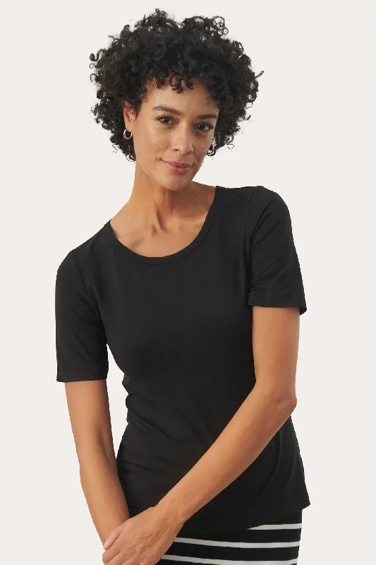 Part Two 30308562 EamajaPW TS Black T-Shirt Nylon Fabric Polyester Fabric Spandex Fabric
