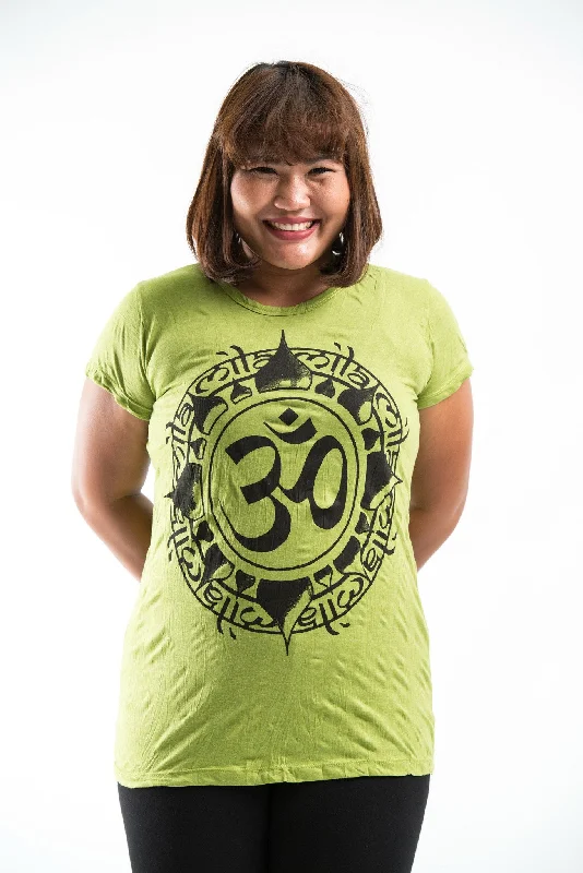 Plus Size Sure Design Women's Infinitee Ohm T-Shirt Lime Spandex Blend Rayon Blend Denim Blend Plus Size Sure Design Women's Infinitee Ohm T-Shirt Lime Spandex Blend Rayon Blend Denim Blend