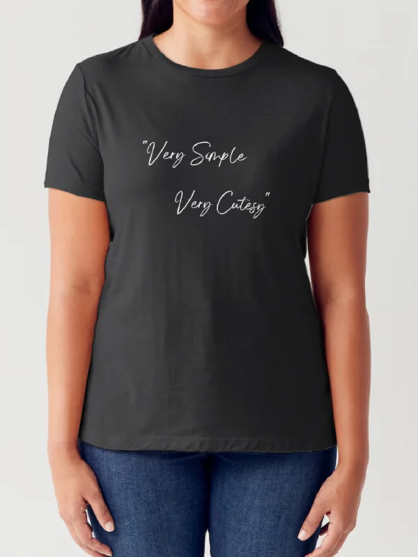 VERY SIMPLE VERY CUTESY Letter Graphic Short Sleeve Tubular T-Shirt Seamless Knitted Crochet VERY SIMPLE VERY CUTESY Letter Graphic Short Sleeve Tubular T-Shirt Seamless Knitted Crochet