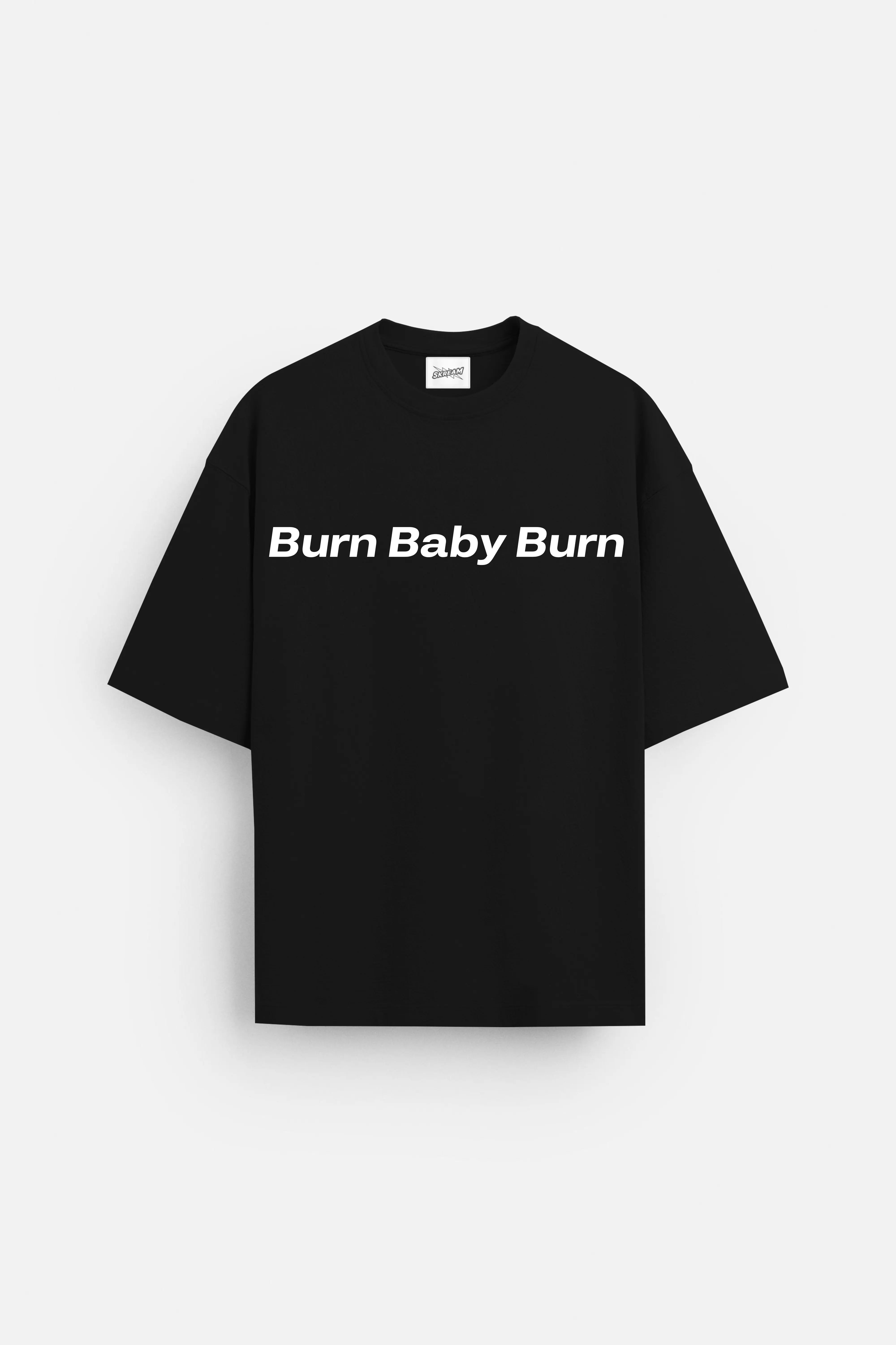 Burn Baby Burn Oversized T-shirt Zippered Front Buttoned Front Snap Front