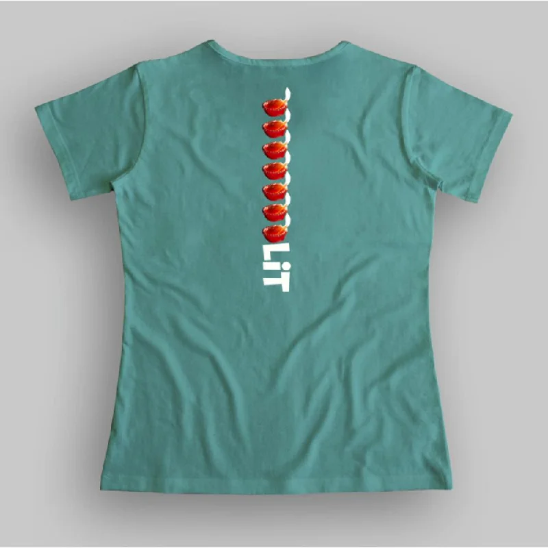 Summer T-shirt for Women(LIT BOLD) Lace Blend Ribbed Blend Corduroy Blend