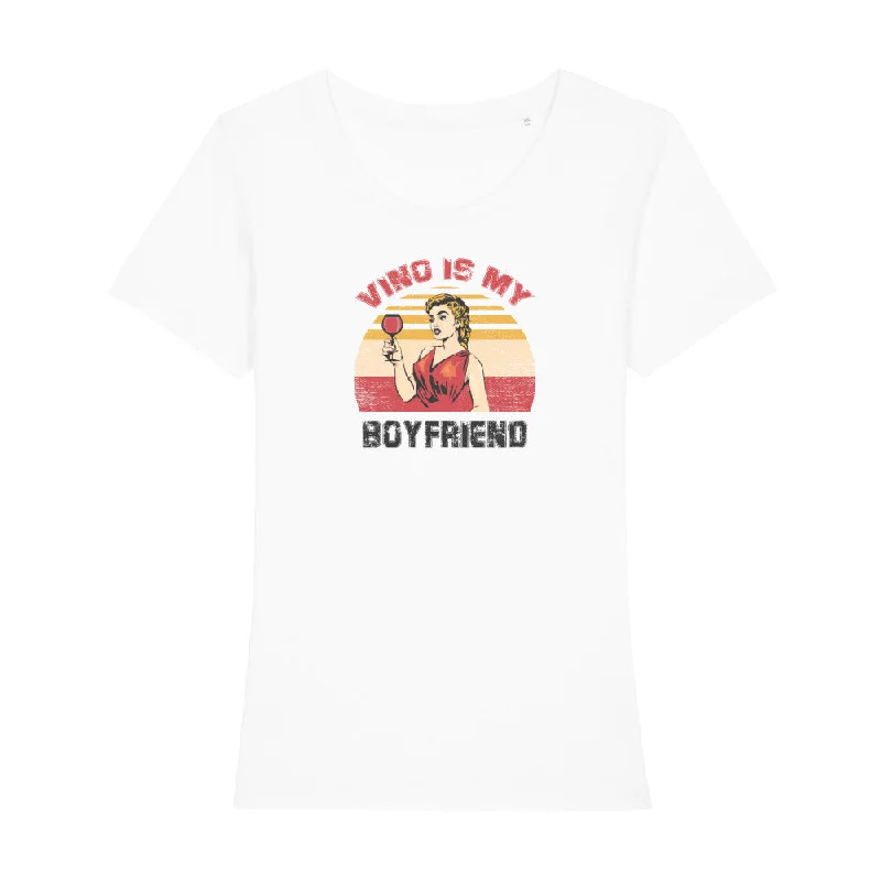 VINO IS MY BOYFRIEND - Shirt Damen Spandex Blend Rayon Blend Denim Blend