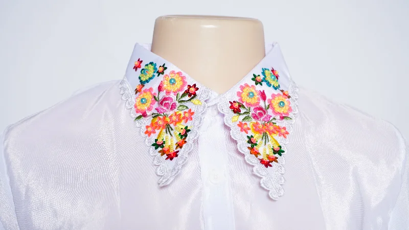Women Collar Shirt (42") Striped Floral Plaid