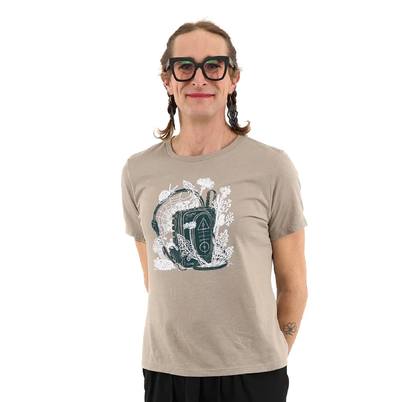 Women's Lost & Found: Walkman T Shirt Satin Fabric Silk Fabric Chiffon Fabric