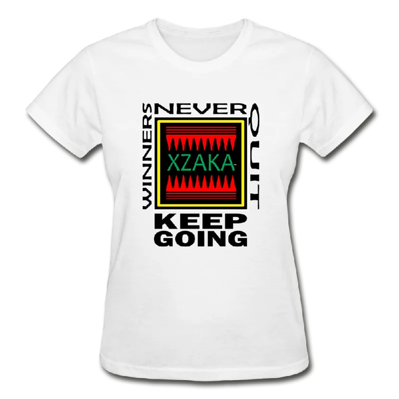 XZAKA - Women "Never Quit" Workout T-Shirt - W3516 Cashmere Blend Cotton Blend Poly Blend