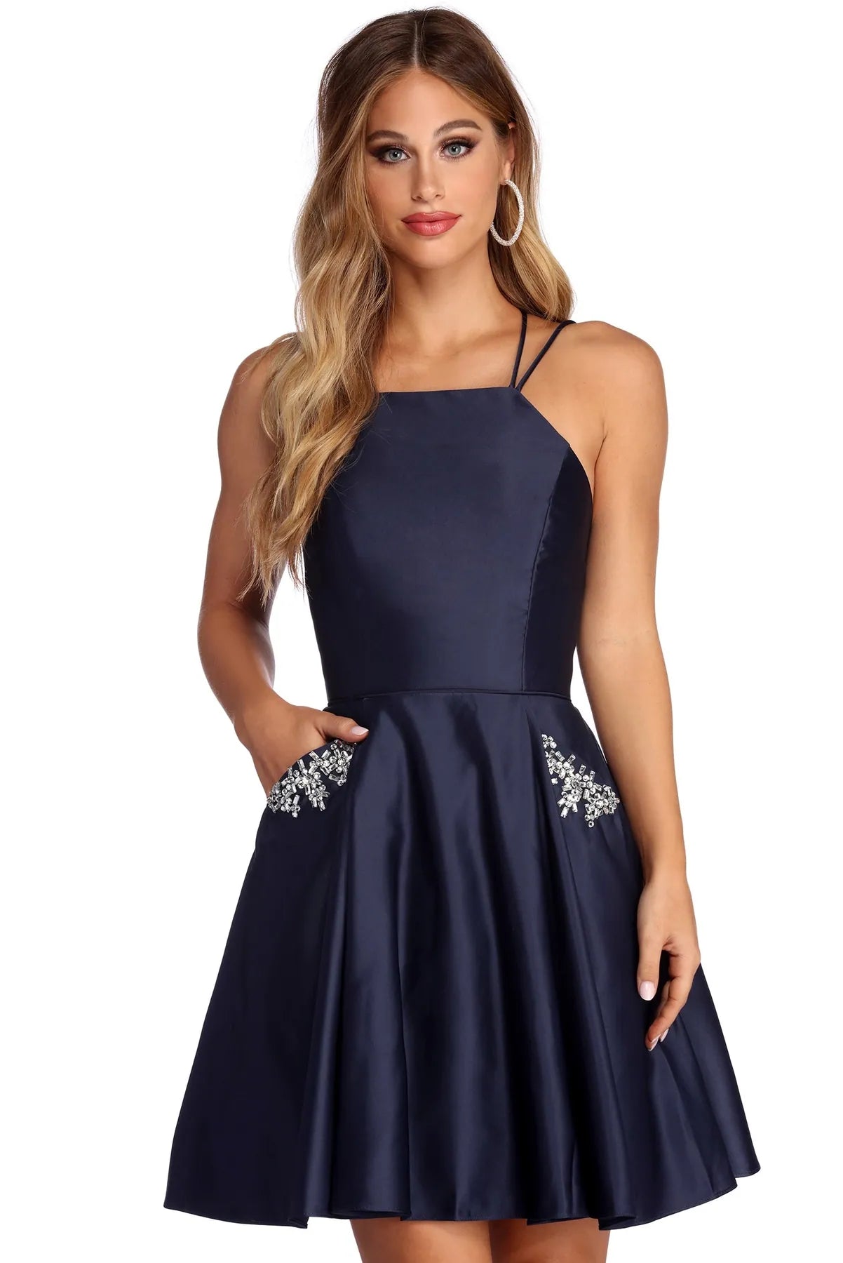 Deb Formal Rhinestone Party Dress Tunics Solid Classic