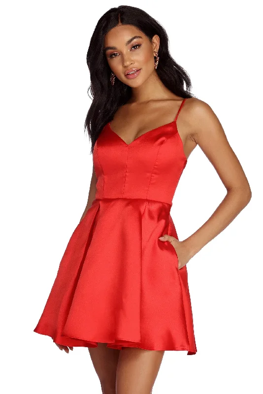 Jenny Formal Satin Party Dress Tunics Denim casual