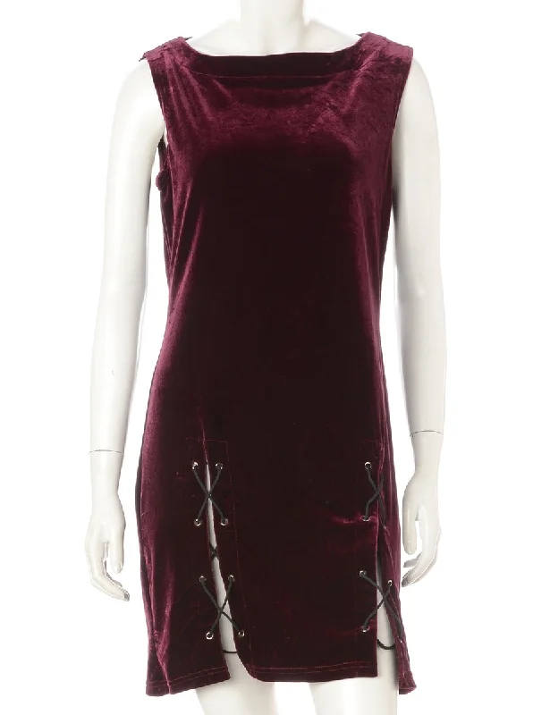 Label Lace Up Velvet Mini Dress Tunics Floral girly