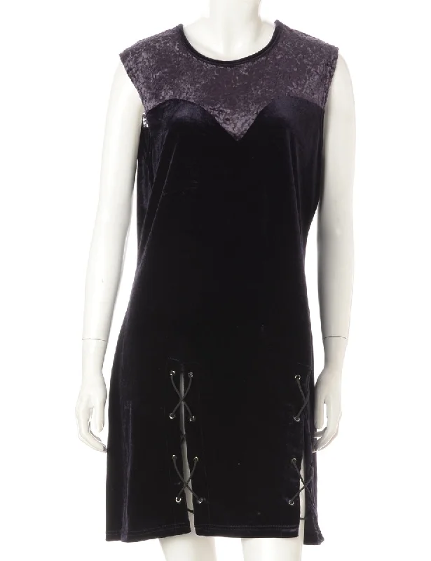 Label Lace Up Velvet Mini Dress Tunics Silk luxurious