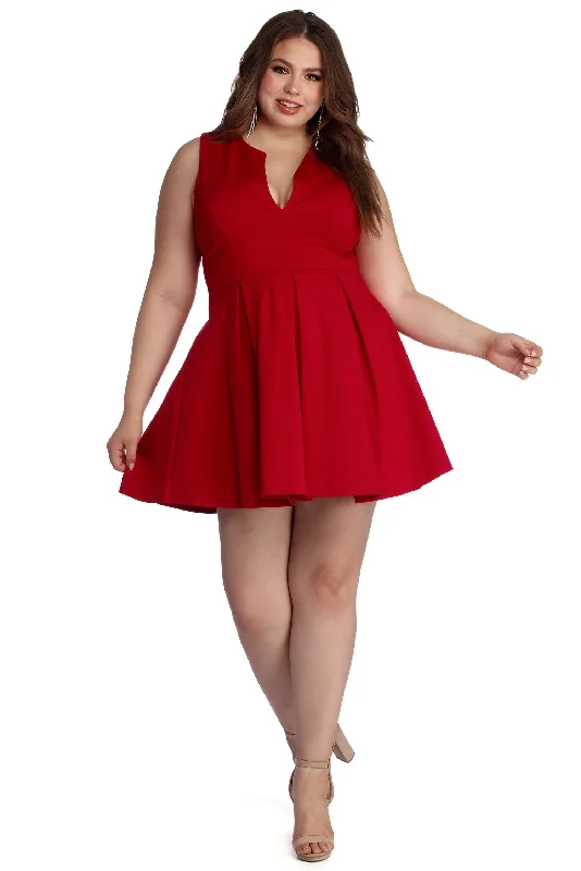 Plus Pretty And Pleated Skater Dress Tunics Running lightweight