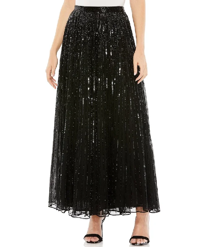 Mac Duggal A-Line Midi Skirt wool skirt thick