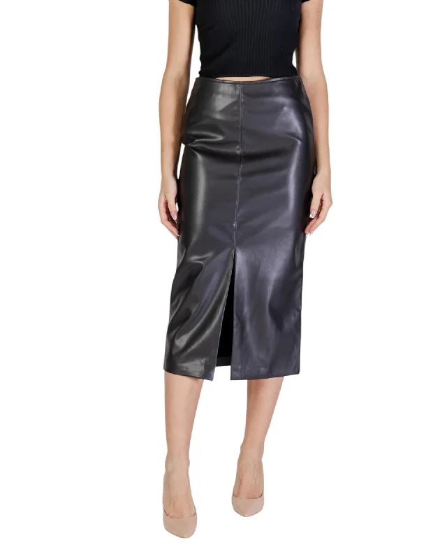 Ichi Zip-Fastened Polyester Skirt corduroy skirt cozy