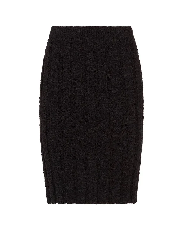 Dolce & Gabbana  Women's Cable Knit Mini Skirt - Black cashmere skirt soft