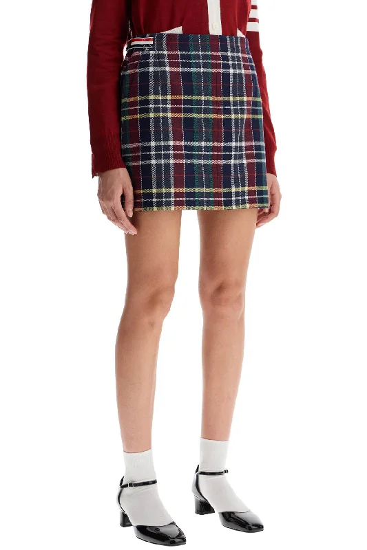 Thom Browne Wool Twill Mini Skirt In breathable skirt fabric