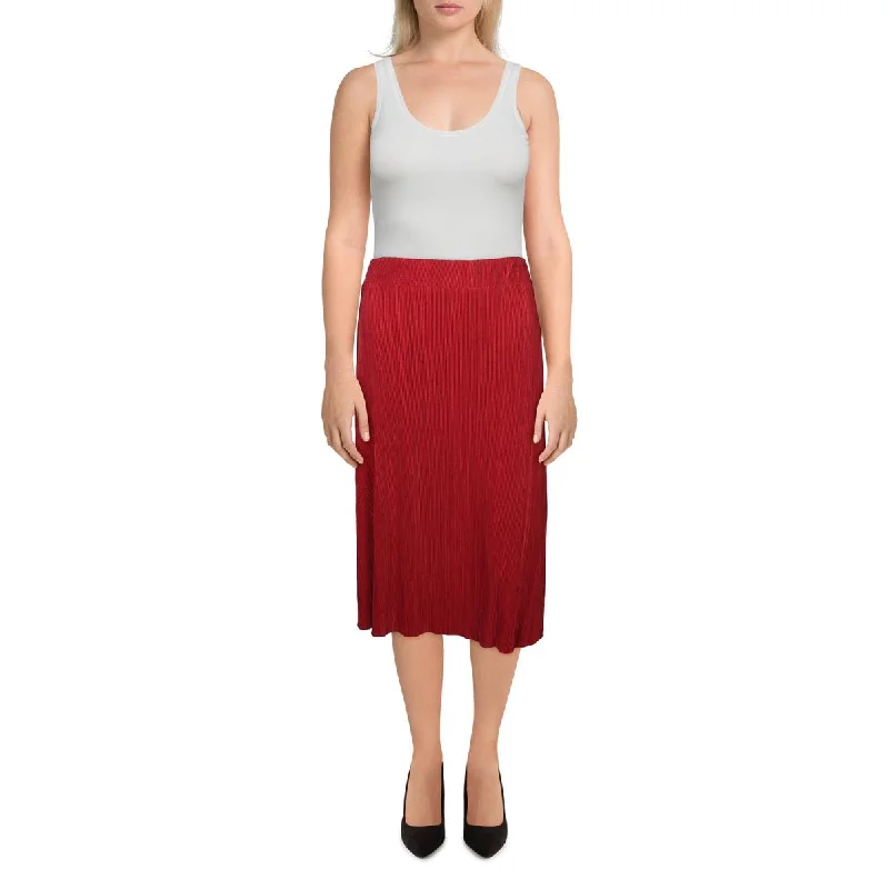 Womens Midi Stretch Pleated Skirt maxi skirt elegant