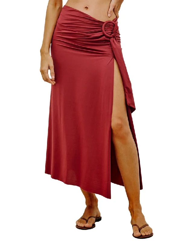 Vix Solid Alana Midi Skirt boho skirt vibe