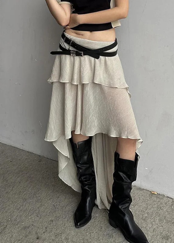 Boho Beige Asymmetrical High Waist Patchwork Cotton Skirts Summer velvet skirt glossy Boho Beige Asymmetrical High Waist Patchwork Cotton Skirts Summer velvet skirt glossy