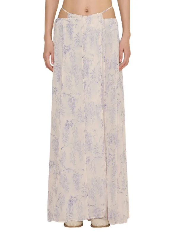 Ivy Wrap Skirt In Lilac Mix cotton skirt soft