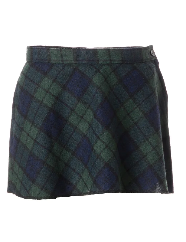 Label Super Short Tartan Skirt cashmere skirt soft