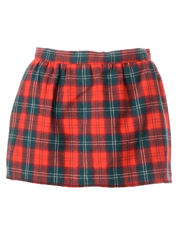 Label Super Short Tartan Skirt leather skirt bold