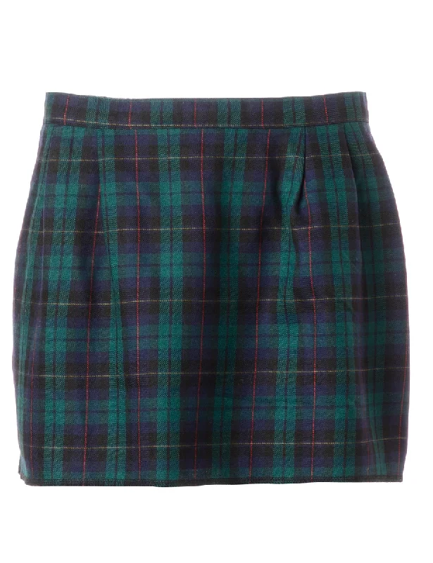 Label Super Short Tartan Skirt velvet skirt luxury