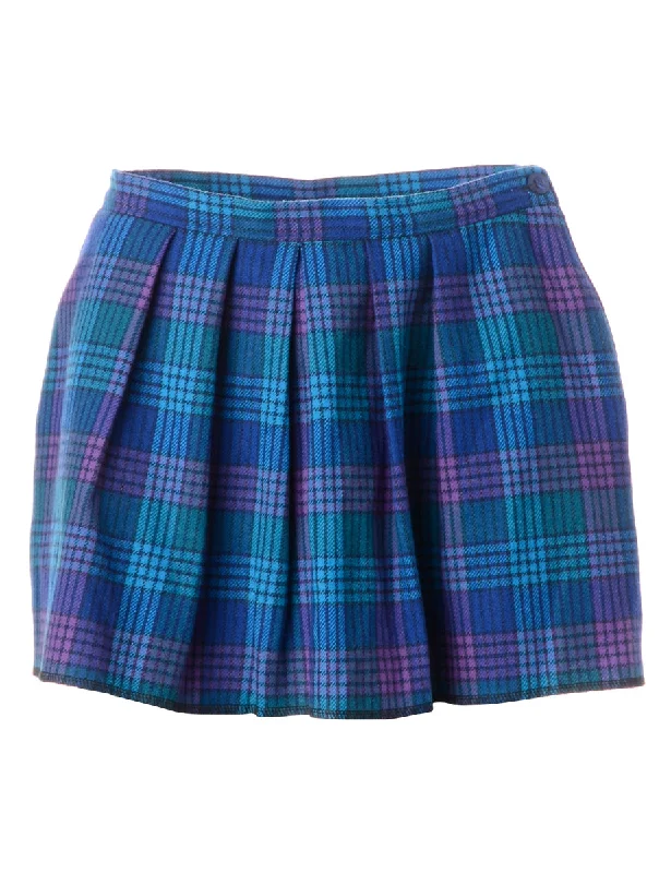 Label Super Short Tartan Skirt silk skirt lustrous