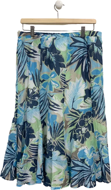 Marcona Multicolour Floral Midi Skirt UK 18 corduroy skirt comfortable