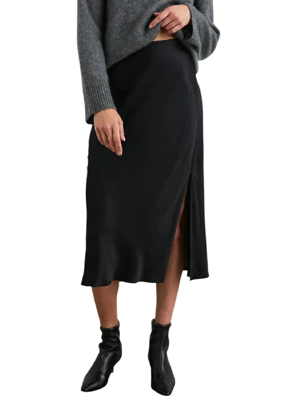 Maya Skirt In Black corduroy skirt cozy