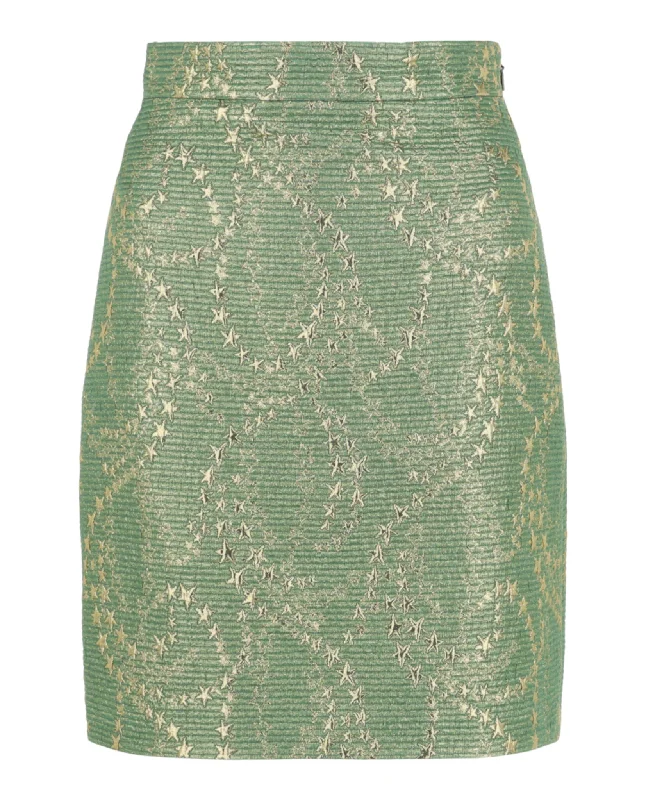 Metallic Woven Skirt slim fit skirt