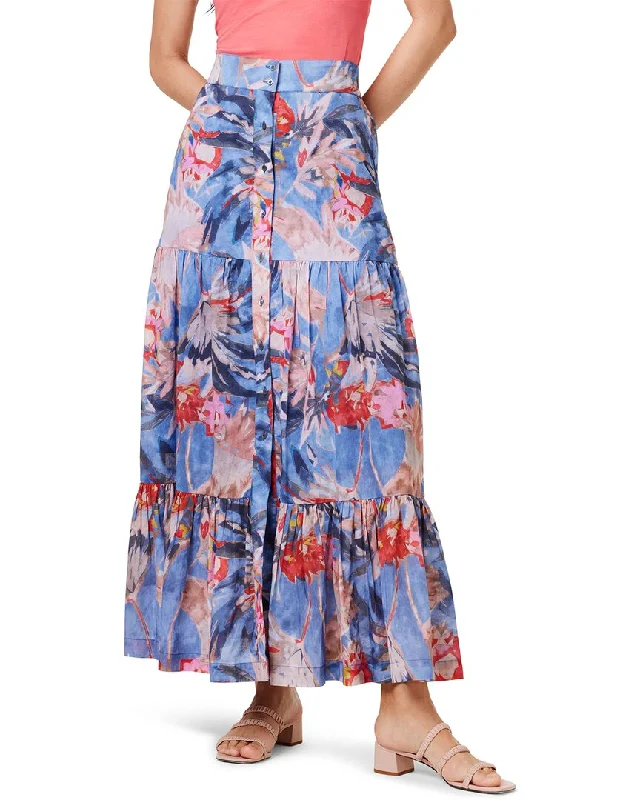 NIC+ZOE Dreamscape Tiered Skirt pleated skirt texture