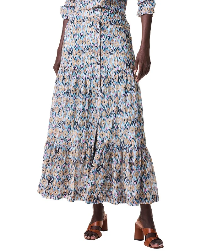 NIC+ZOE Up Beat Ikat Tiered Skirt denim skirt durable