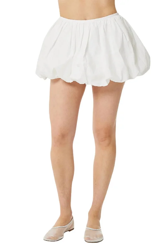 Poplin Mini Skirt In Cloud a-line skirt cut
