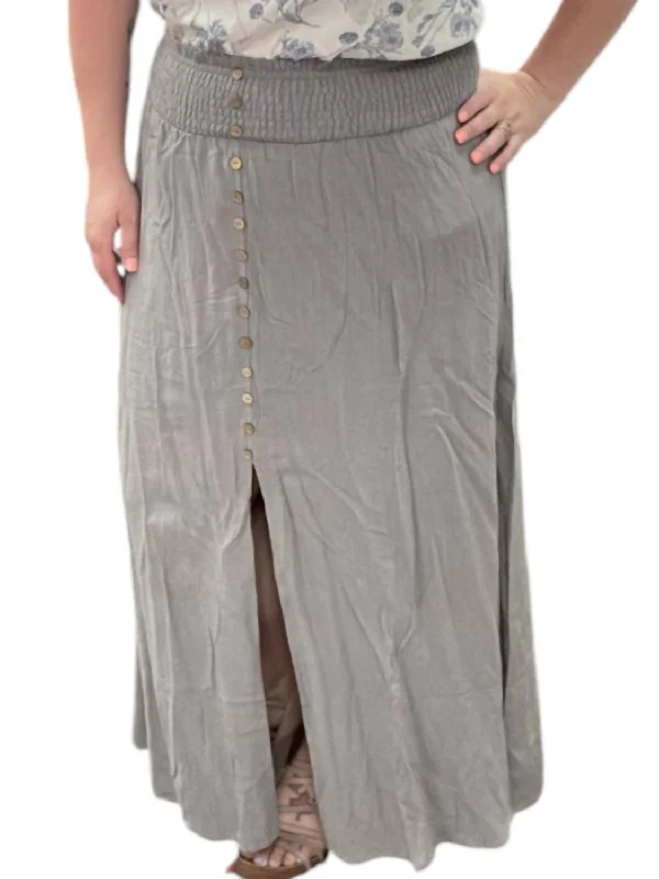 Smock Front Skirt In Grey lace skirt intricate