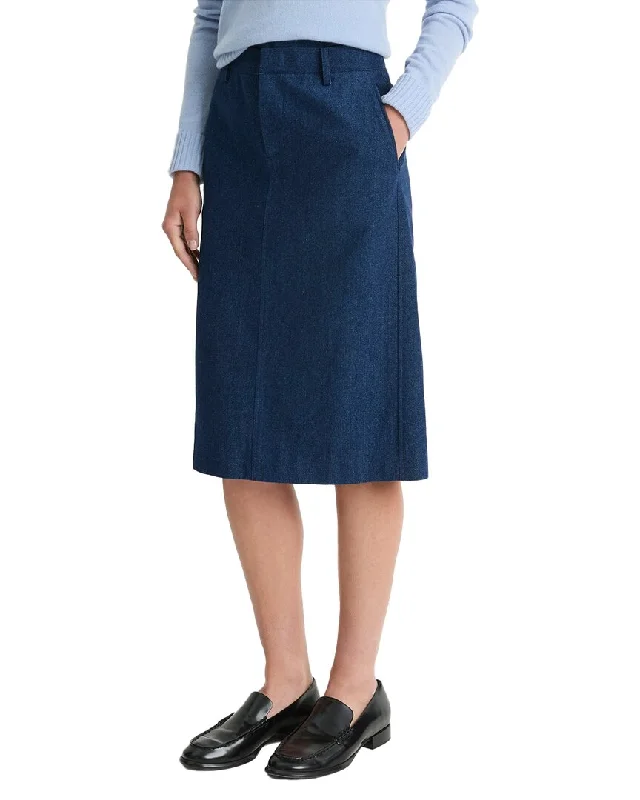 Vince Double Waistband Pencil Skirt wool skirt sturdy