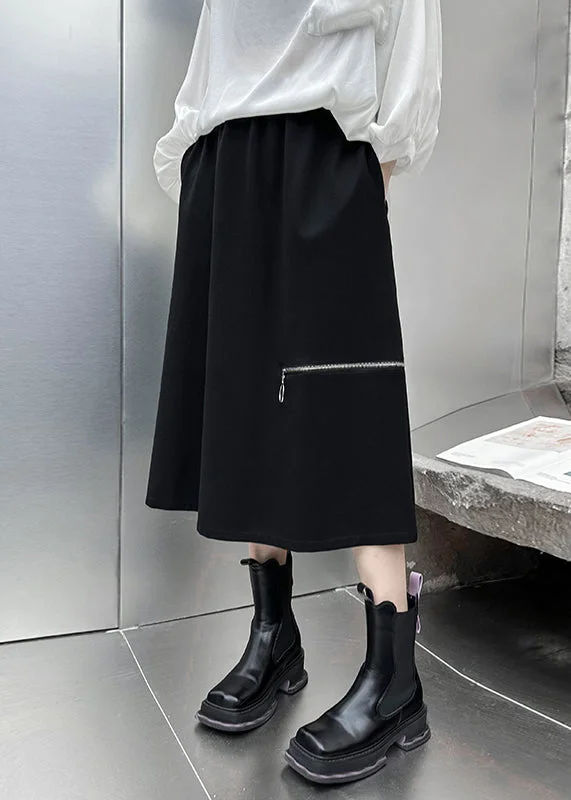 Women Black Side Open High Waist Patchwork Cotton A Line Skirts Fall corduroy skirt cozy Women Black Side Open High Waist Patchwork Cotton A Line Skirts Fall corduroy skirt cozy